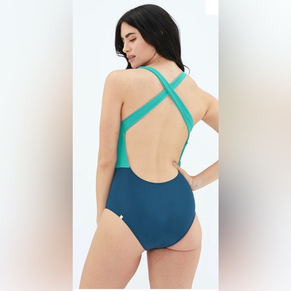 Summersalt Deep Dive Deep Plunge Colorblock V‎ Neck Swim One Piece Size 8 - Picture 2 of 8